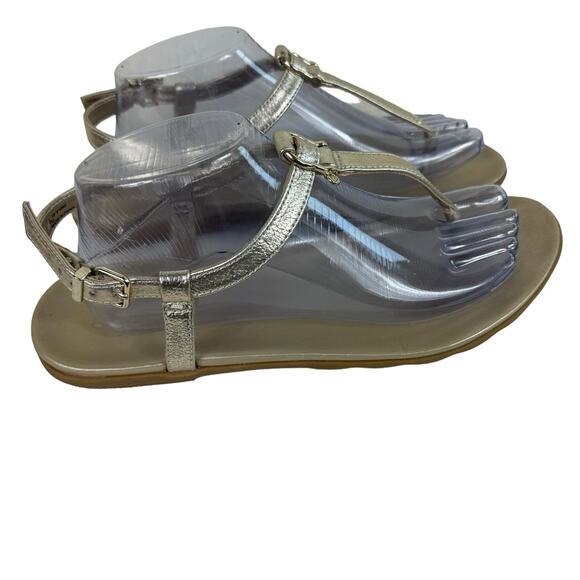 Sperry Top Sider Gold Buckled Ankle Strap Flat Flips Flop Sandals Size 9.5 - Picture 3 of 9